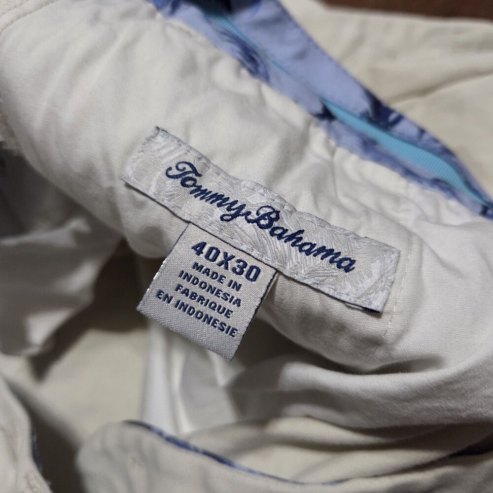 Tommy Bahama Boracay Flat Front Chino Pants Mens 40x30 Khaki Stretch Trousers - Picture 3 of 9